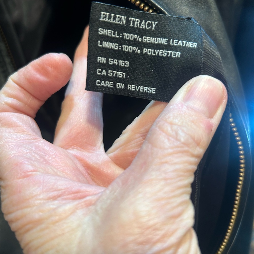 Ellen Tracy Women's Black Buttery Soft Leather Jacket Large - Picture 4 of 10